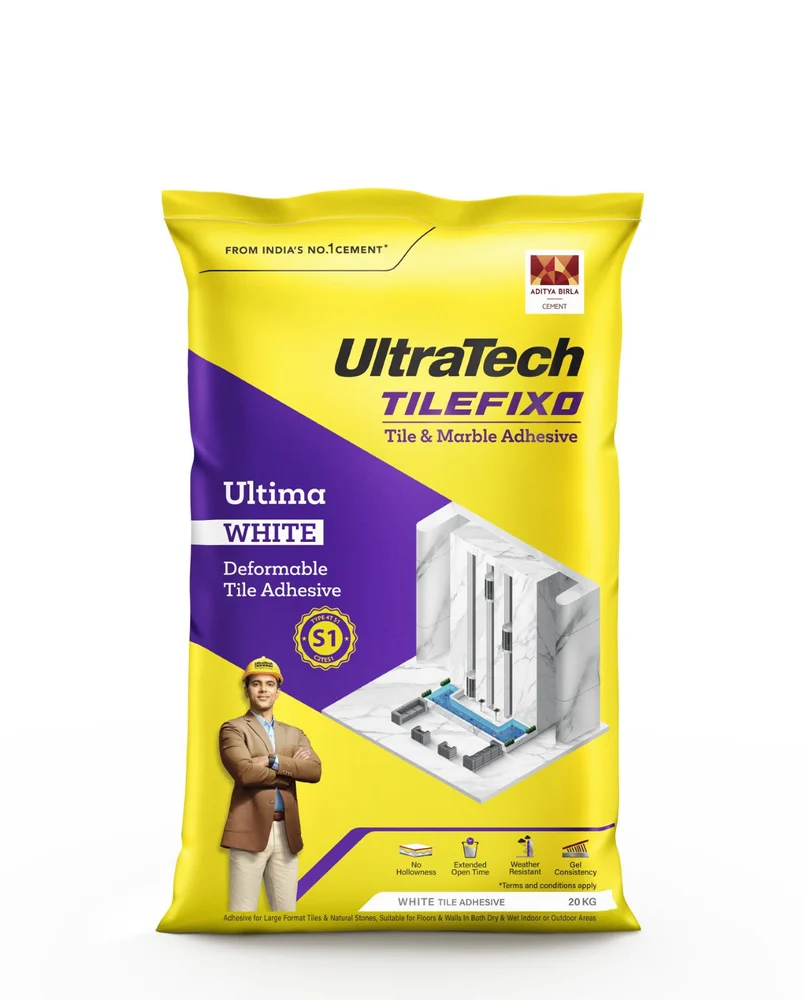 UltraTech Tilefixo Ultima — Deformable Tile Adhesive
